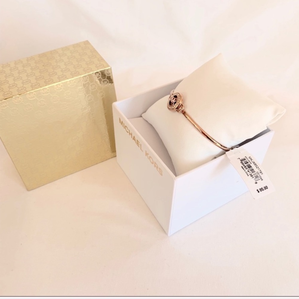 NWT authentic MK rose gold tone logo bracelet - Picture 3 of 4